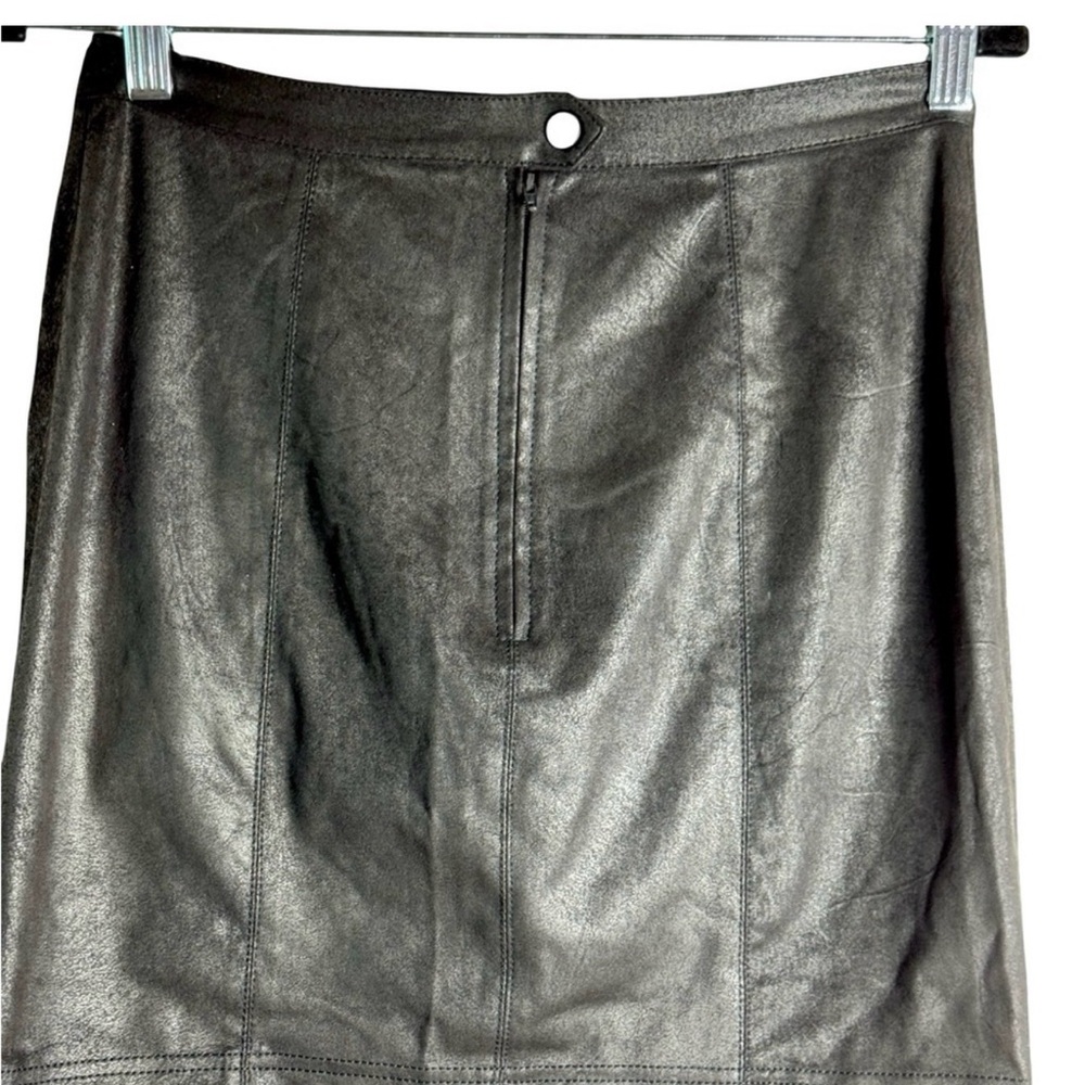 Free People Black Faux Leather Ruched Mini Skirt - Picture 5 of 7